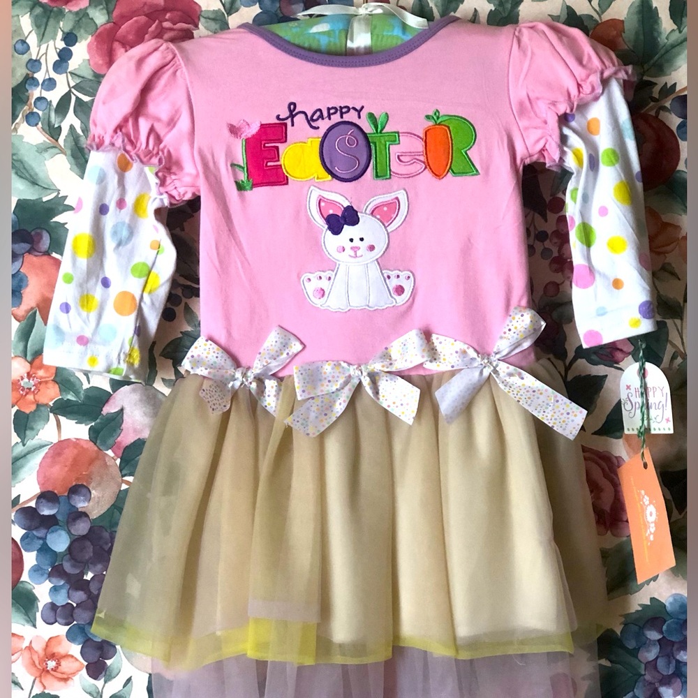 Easter, Kids tutu appliqué vintage 90’s dress